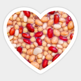 Bean & Chickpea Medley Mix Photograph Heart Sticker